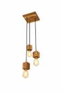 Pendente Madeira Lustre Teto P/3 e 5 Lâmpada Decoração