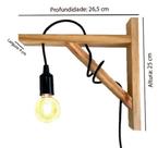 Pendente Madeira Mão Francesa Arandela Decoração Kit 4