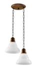 Pendente Madelustre Sombrero para 2 Lâmpadas Vidro Fosco 127/220V