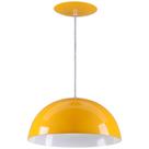 Pendente Meia Lua 34cm Luminária Alumínio Amarelo - Rei da Iluminação