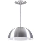 Pendente Meia Lua 34cm Luminária Alumínio Escovado - Rei da Iluminação