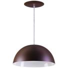 Pendente Meia Lua 34cm Luminária Alumínio Marrom Tabaco Textura - Rei da Iluminação