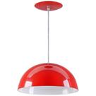 Pendente Meia Lua 34cm Luminária Alumínio Vermelho - Rei da Iluminação