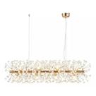 Pendente Mensae AstraLED Retangular Metal Dourado Cristal Translúcido 12xG9