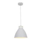 Pendente Messina em Metal Branco Fosco com Detalhe Vazado 1E27 27x28cm Pendente Messina em Metal Branco Fosco com Detalhe Vazado 1E27 27x28cm