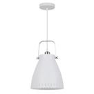 Pendente Metal Branco/Cromado 1E27 26,5X35CM QPD1159-BR Pendente Metal Branco/Cromado 1E27 26,5X35CM QPD1159-BR