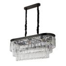 Pendente Metal Cristal Cromado Preto 85x33cm Yamamura