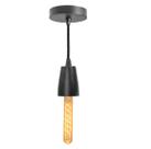 Pendente Metal Maciço Vintage Preto + Filamento de Carbono T30 110V St942