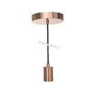 Pendente metallum gold rosé g-light com canopla gold rosé e cabo preto e-27