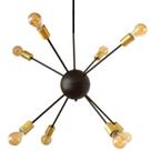 Pendente Mini Togo 8 Lâmpadas Preto Cobreado - Pd110-8pt_co - Kin Pendente Mini Togo 8 Lâmpadas Preto Cobreado - Pd110-8pt_co - Kin