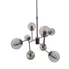 Pendente Moderno 8 Lâmp 73cm Cromado Com Cúpulas de Vidro BL Pendente Moderno 8 Lâmp 73cm Cromado Com Cúpulas de Vidro BL