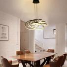 Pendente Moderno Circulos Preto 60cm Led 80W 3200K Bivolt