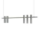 Pendente Moderno Dutti 120cm 5 Lamp GU-10 Prata Lunar Bivolt