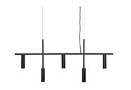 Pendente Moderno Geométrico Minimalista Slim P/5 Mini Dicroicas Tubo horizontal retangular 1,0m