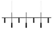 Pendente Moderno Geométrico Minimalista Slim P/7 Mini Dicroicas Tubo horizontal retangular 1,20m