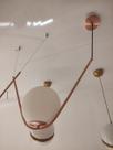 Pendente Moderno Haste Cobre com Globo Branco 55cm 1E27