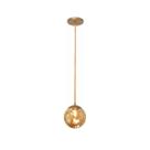 Pendente Moderno Jabuticaba Dourado 1 Esfera Globo de Vidro