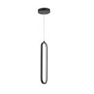 Pendente Moderno Oval Preto 38cm Led 18W 3000K Bivolt 15769-PL