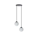 Pendente Moderno Preto Globo Duplo P/ Sala Espaço Gourmet