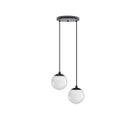 Pendente Moderno Preto Globo Duplo P/ Sala Espaço Gourmet