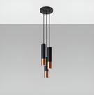 Pendente Moderno Slim Tubular 45cm Bicolor Canopla Única 18cm P/3 mini dicroicas