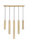 Pendente Moderno Slim Tubular Linear P/5 Mini Dicroicas Canopla Única Retangular 70cm