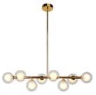 Pendente Molecular Dourado com Globos Transparente 77cm 8G9