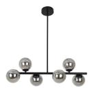 Pendente Molecular Preto com Globos Cromados 70cm 6G9