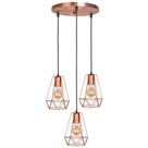 Pendente Mumbai 3 Lâmpadas Cobre - PD180/3CO - KIN Pendente Mumbai 3 Lâmpadas Cobre - PD180/3CO - KIN