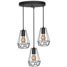 Pendente Mumbai 3 Lâmpadas Preto - PD180/3PT - KIN