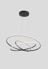 Pendente Nordecor Led Inverse Redondo 2142 c/3 Aros - Preto - 3000K 90W / 7200lm / IP20