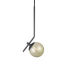 Pendente On Ly PRETO com globo esfera de vidro Âmbar