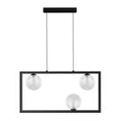 Pendente Orbit 3 Globos Transparente e PT Studioluce + 3X G9 BQ ST2662