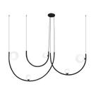 Pendente Orbit Preto C/Globo 110cm Transparente