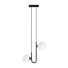 Pendente Orbit Preto e BR 2 Globos Bolas Vidro P/G9 Studioluce ST2658