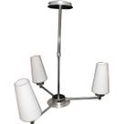 Pendente Ouro Branco Aco Cromado 52cm e-27 3 lampadas Max 60w Branco