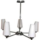 Pendente Ouro Branco Aco Cromado 70cm e-27 5 lampadas Max 60w Branco
