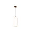 Pendente Oval Dourado 40cm Led 15W 3000K Bivolt