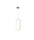 Pendente Oval Dourado 40cm Led 15W 3000K Bivolt