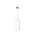 Pendente Oval Dourado 40cm Led 15W 3000K Bivolt