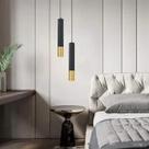 Pendente Piazzi 30cm GU10 1x MR16 Preto e Dourado