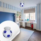 Pendente Plafonier Bola De Futebol Azul Infantil 20x20