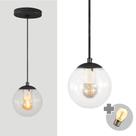 Pendente Preto C/ Globo De Vidro Cristal De 14cm + Led 2w Pendente Preto C/ Globo De Vidro Cristal De 14cm + Led 2w