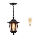 Pendente Preto Externo Vintage Lente Transp. Lup39 + Led Pendente Preto Externo Vintage Lente Transp. Lup39 + Led