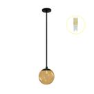Pendente Preto P/ Bancada Cozinha Cabeceira De Cama + Led
