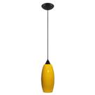 Pendente preto Vidro Montreal Amarelo Art Pop Sala Quarto