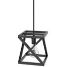 Pendente Quadrada Industrial Luminária De Teto Preto SF