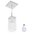Pendente Quadrado Clearcrillic Cristal Acrílico c/ Lamp 6000