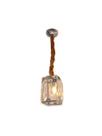 Pendente Quadrado Cromado Vidro Transparente 1E14 22x16cm