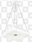 Pendente Quadrado de acrílico base pintada em branco 127v